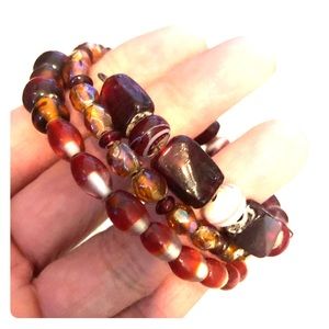 Beaded slinky coil bracelet